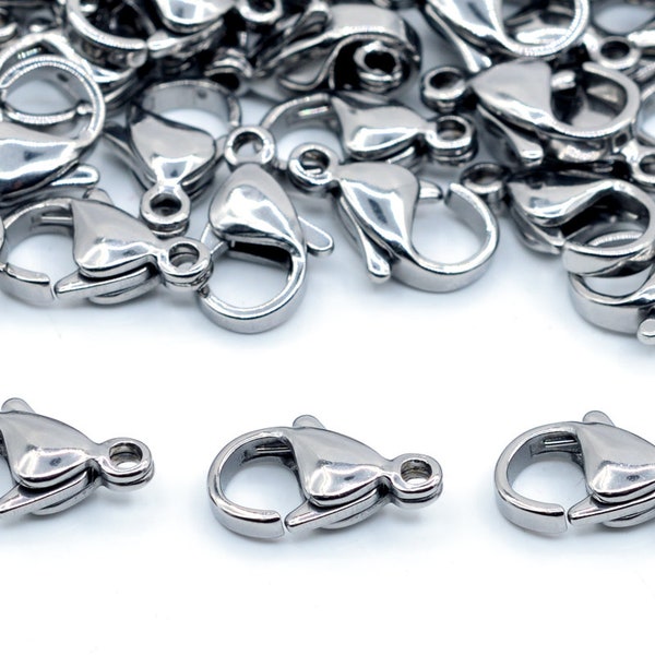 12x7MM Lobster Clasps Stainless Steel 30 Pcs Bulk Lot Options (62241-2255)