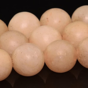 8MM Matte Faint Orange Jade Beads Grade AAA Natural Gemstone Full Strand Round Loose Beads 15&quot; BULK LOT 1,3,5,10 and 50 (101046-357)