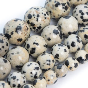 Dalmatian Jasper Beads Grade AAA Genuine Natural Gemstone Round Loose Beads 4MM 6MM 8MM 10MM 12MM Bulk Lot Options