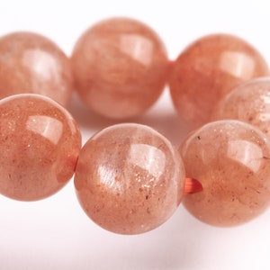 7MM Golden Orange Strawberry Quartz Beads Bracelet Grade AA Genuine Natural Round Gemstone 6.5&quot; (123556h-70)