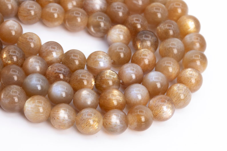 7MM Flash Brown Sunstone Beads Grade AAAAA Genuine Natural Gemstone Half Strand Round Loose Beads 7 112326h-3495