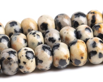 Cuentas de jaspe dálmata de grado AAA, gema natural auténtica, cuentas sueltas redondas de 6 mm y 8 mm. Opciones de lote a granel.