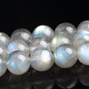 7-8MM Gray Labradorite Beads Madagascar Grade AA Genuine Natural Gemstone Half Strand Round Loose Beads 7&quot; (118058h-4008)