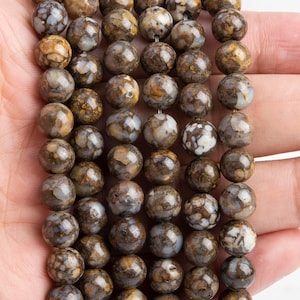 Coffee Brown Opal Beads Africa Grade AAA Genuine Natural Gemstone Round Loose Beads 6MM 8MM 10MM 12MM Bulk Lot Options image 3