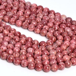 Brick Red Magnesite Turquoise Beads Grade AAA Gemstone Round Loose Beads 6MM 8-9MM 10MM 12MM Bulk Lot Options image 2