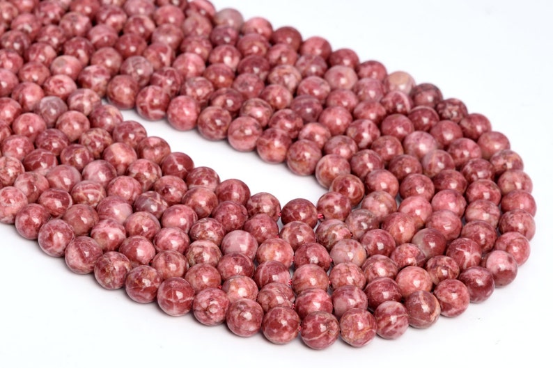 Brick Red Magnesite Turquoise Beads Grade AAA Gemstone Round Loose Beads 6MM 8-9MM 10MM 12MM Bulk Lot Options image 2