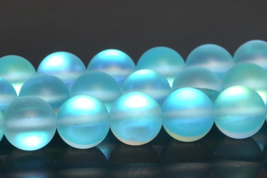 thumbnail image 2 of Mystic Aura Quartz Multi-Color Loose Beads – Holographic Matte Round – DIY Bracelets 2 of 5