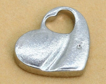 17x14MM Heart Charm Stainless Steel Charm 2 Pcs Bulk Lot Options (61370-2091)