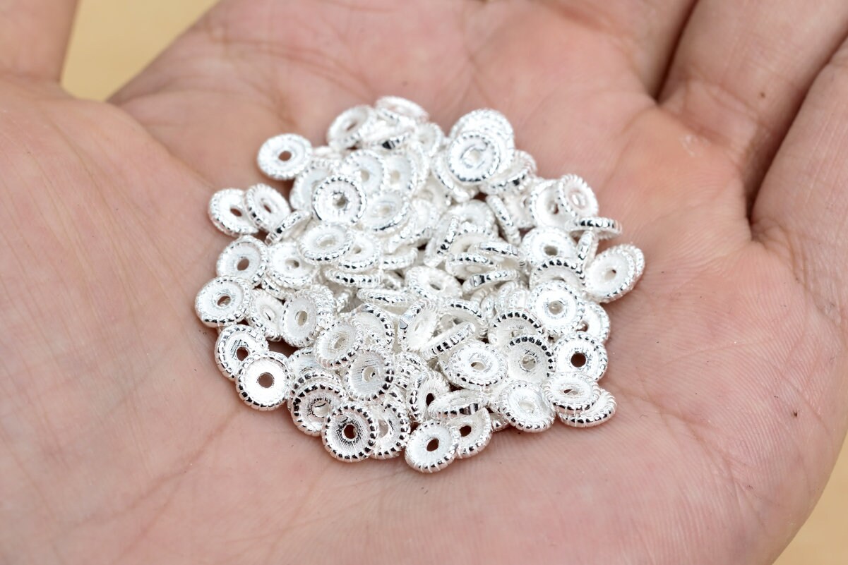 Perline Distanziatrici In Argento Sterling Con Foro Largo BULK - Foto 4