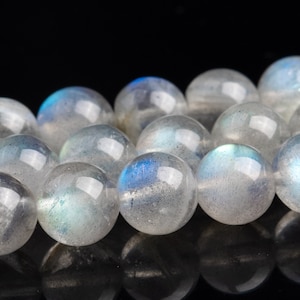 7-8MM Gray Labradorite Beads Madagascar Grade A+ Genuine Natural Gemstone Half Strand Round Loose Beads 7&quot; (118062h-4009)