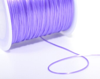 Cordón elástico japonés púrpura claro de alta calidad de 0,8 mm / hilo de cristal 1 carrete 60 metros Opciones de lote a granel (64726-S2552)