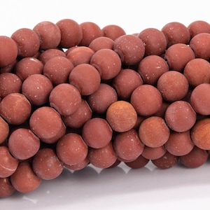 4MM Matte Brown Red Jasper Beads Grade AAA Genuine Natural Gemstone Round Loose Beads 14.5&quot; / 7.5&quot; Bulk Lot Options (111582)