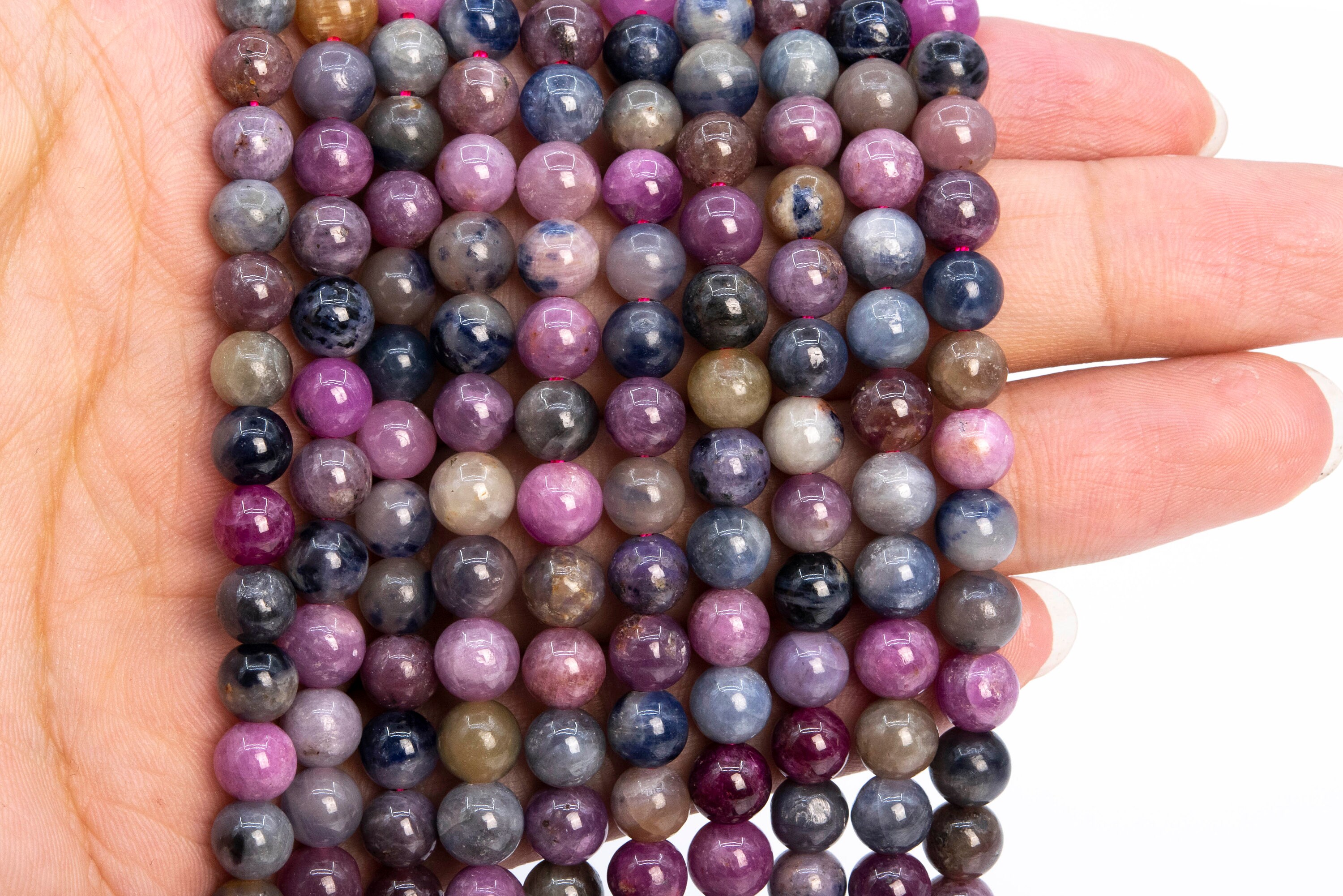 Ruby Sapphire Beads Genuine Natural Grade AA Gemstone Round - Etsy