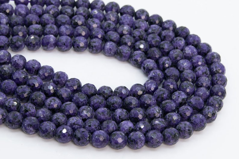 8MM Deep Purple Charoite Beads Grade A Natural Micro Faceted Round Loose Beads 15 Bulk Lot Options 109613