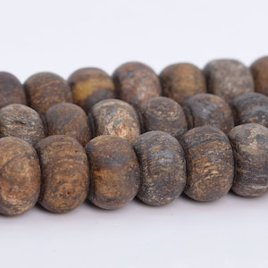 Matte Toffee Bar Bronzite Beads Grade AAA Genuine Natural Gemstone Rondelle Loose Beads 6MM 8MM 10MM Bulk Lot Options