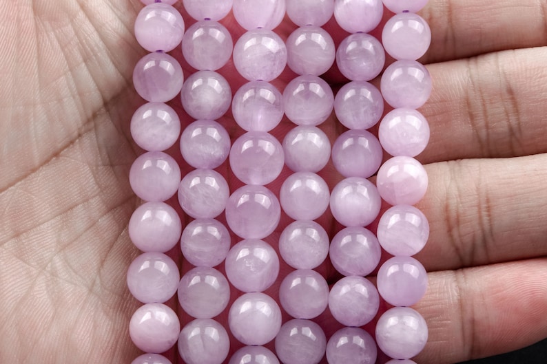 Kunzite Beads Genuine Natural Brazil Grade AAA Gemstone Round Loose Beads 4MM 6MM 8MM 10MM Bulk Lot Options image 4