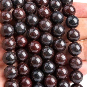 Dark Red Brecciated Jasper Beads Grade AAA Genuine Natural Gemstone Round Loose Beads 4MM 6MM 8MM 10MM 12MM Bulk Lot Options image 3