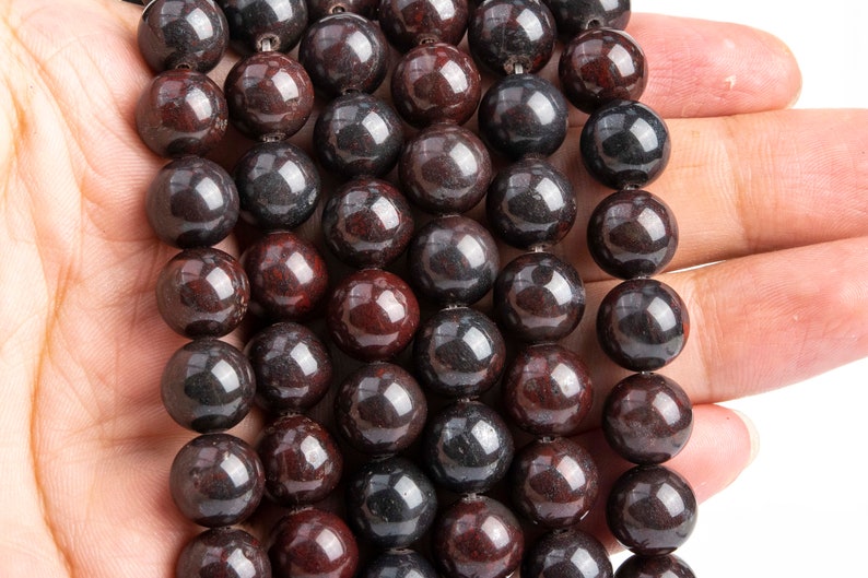 Dark Red Brecciated Jasper Beads Grade AAA Genuine Natural Gemstone Round Loose Beads 4MM 6MM 8MM 10MM 12MM Bulk Lot Options image 3