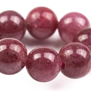 7MM Ruby Beads Red Bracelet Grade AAA Genuine Natural Round Gemstone 7&quot; (124860h-4120)