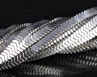 4x2MM Silver Hematite Beads Arrow Grade AAA Natural Gemstone Full Strand Loose Beads 15.5" BULK LOT 1,3,5,10 and 50 (104829-1301)