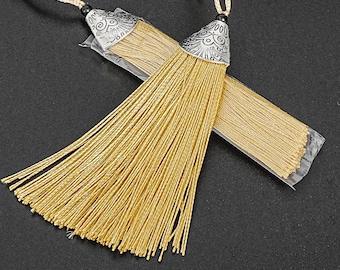 Nappa Decorativa DecoPro 7,5 Cm Con Anello | Colore Oro Miele | Per Paralumi, Tende, Maniglie E Arredamento Fai Da Te - 3