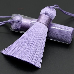 2 Pcs 2.1&quot; / 5CM Lavender Tassel 1CM Thickness Artificial Silk Handcraft Tassels For Jewelry Making Bulk Lot Options (64099-2462)