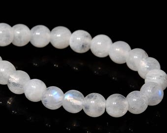 3-4MM Rainbow Moonstone Beads Grade AA Genuine Natural Gemstone Half Strand Round Loose Beads 7.5" BULK LOT 1,3,5,10 and 50 (104305h-1199)