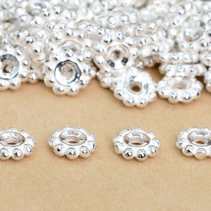 5x1MM Sterling Silver Spacer Beads Daisy 10 Pcs Solid Silver (64026-2135)