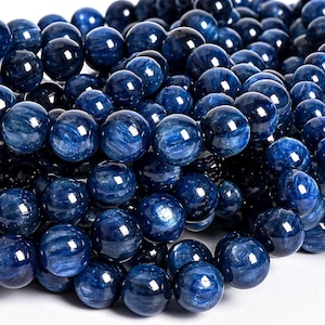 Natural Blue Kyanite Bracelets 6.5&quot; Kyanite Bracelet 8MM Grade AAA Round Bead Bracelet Gemstone Bracelet