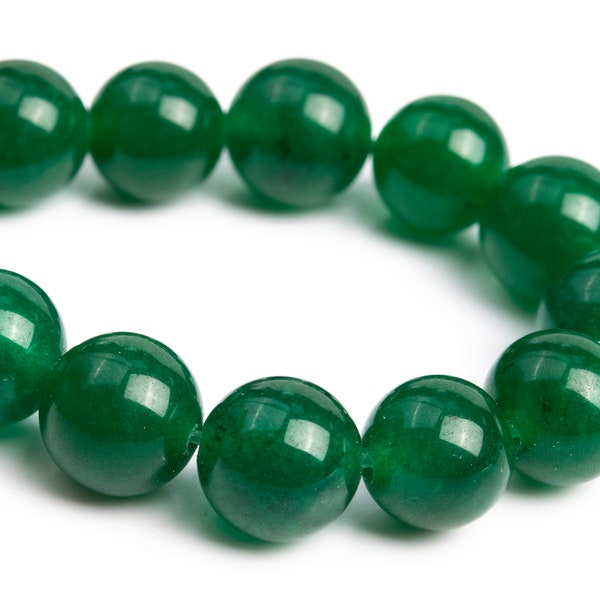 7-8MM Dark Green Jade Beads Grade AAA Gemstone Half Strand Round Loose Beads 7.5" Bulk Lot Options (101011h-159)
