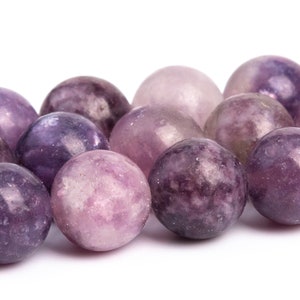 Heather Purple Lepidolite Beads Genuine Natural Grade A Gemstone Round Loose Beads 4MM 6MM 8MM 10MM Bulk Lot Options
