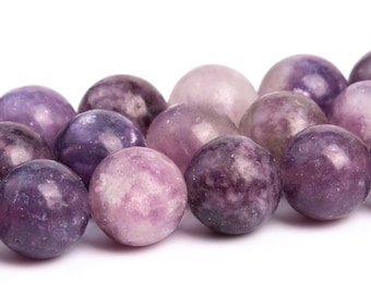 Heather Purple Lepidolite Beads Genuine Natural Grade A Gemstone Round Loose Beads 4MM 6MM 8MM 10MM Bulk Lot Options