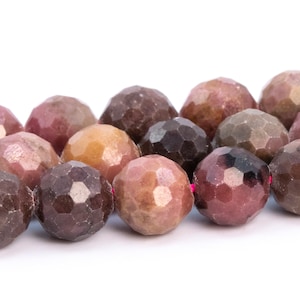 6MM Multicolor Rhodonite Beads Grade A Genuine Natural Gemstone Micro Faceted Round Loose Beads 15.5&quot; / 7.5&quot; Bulk Lot Options (113249)