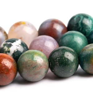 8MM Multicolor Moss Agate Beads Grade AAA Genuine Natural Gemstone Round Loose Beads 15&quot; / 7.5&quot; Bulk Lot Options (108722)