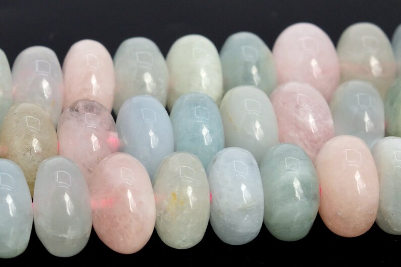 10x6MM Beryl Morganite Aquamarine Beads Africa AAA Genuine Natural Gemstone Full Strand Rondelle Beads 15.5 Bulk Lot Options 107967-2608