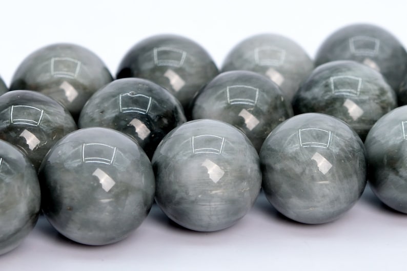 12MM Light Gray Chrysoberyl Cat Eye Beads AA Genuine Natural Gemstone Half Strand Round Loose Beads 8 BULK LOT 1,3,5,10,50 105932h-1786