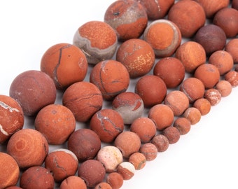 Matte Red Jasper Beads Grade A Genuine Natural Gemstone Round Loose Beads 4MM 6MM 8MM 10MM Bulk Lot Options