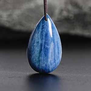 Unique Natural Kyanite Pendant Grade AAA 26X14X7MM Blue Pendant Teardrop Pendant Gemstone Pendant Only One(900271)