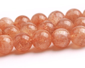 6MM Oro Naranja Fresa Cuarzo Abalorios Grado AAA Piedra Preciosa Natural Genuina Ronda Sueltas Abalorios 15"/7.5" Opciones de lote a granel (123542)