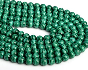 100Pcs Natural Stone Beads 10mm Green Malachite Round Loose Gemstone
