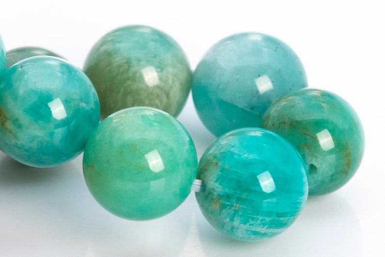 115779h-3909 Natural Round Gemstone 7.5 ONLY ONE 11-12MM Genuine Peruvian Amazonite Beads Green Bracelet Grade A
