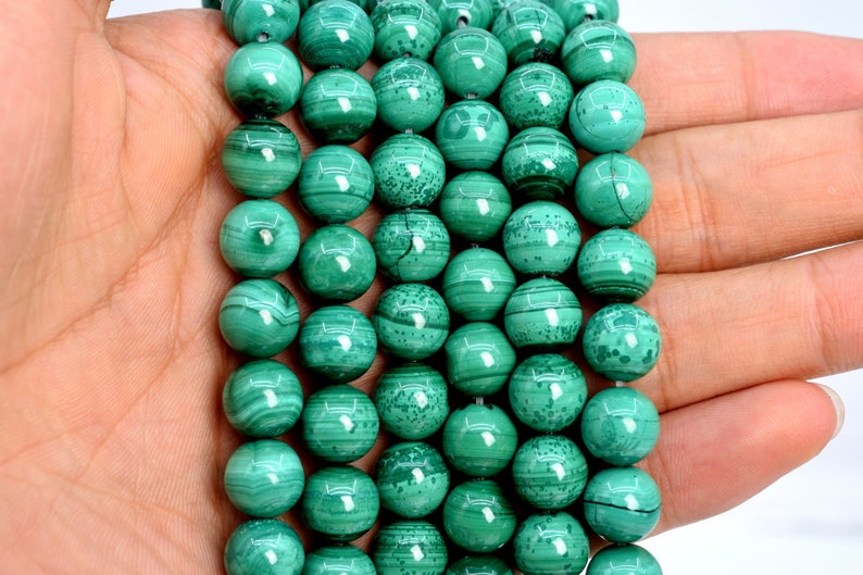 106081-1831 10MM Green Malachite Beads South Africa AA Genuine Natural Gemstone Full Strand Round Loose Beads 15.5 BULK LOT 1,3,5,10,50