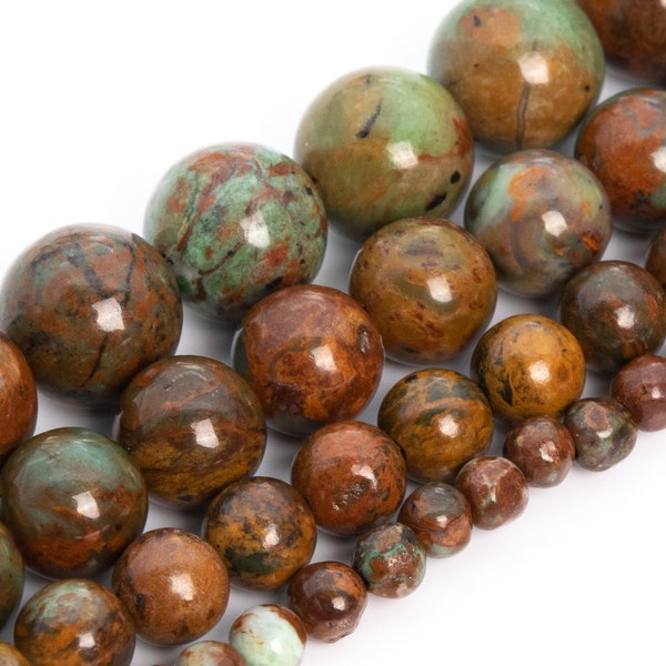 Perles d'opale verte africaine, véritable pierre gemme AAA de qualité naturelle, perles rondes en vrac 4 MM 6 MM 8 MM 10 MM Options de lot en gros