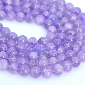 Lavender Amethyst Grade AA Genuine Natural Gemstone Round Loose Beads 4MM 6MM 8MM 10MM 12MM 14MM Bulk Lot Options image 3