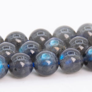 5MM Deep Gray Labradorite Beads Madagascar Grade AA Genuine Natural Gemstone Round Loose Beads 15.5&quot; / 6.5&quot; (109647)