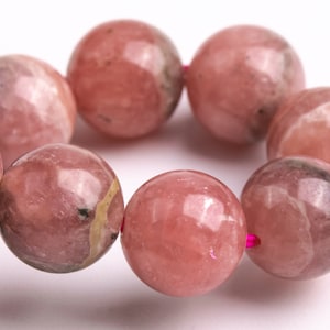 9-10MM Argentinien Rhodochrosit Perlen Tiefgrau Rosa Armband Klasse A + echte natürliche Runde Edelstein 7 &quot;(123415h-1454)