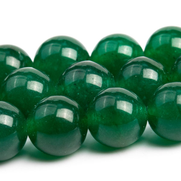 7-8MM Dark Green Jade Beads Grade AAA Gemstone Full Strand Round Loose Beads 15" Bulk Lot Options (101011-159)