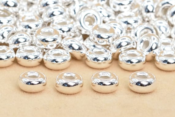 5x2.5 MM スターリングシルバー スペーサービーズ ロンデル 10個 