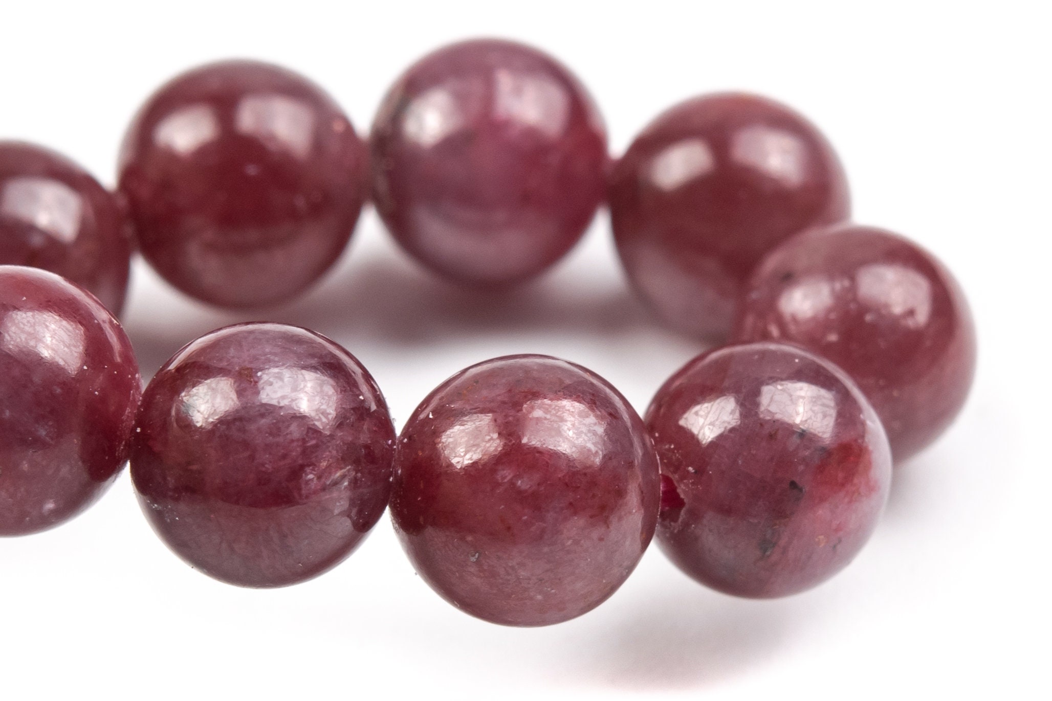 Ruby Bulku 7-8MM Ruby Beads Red Bracelet Grade AAA Genuine Natural Round Gemstone ...