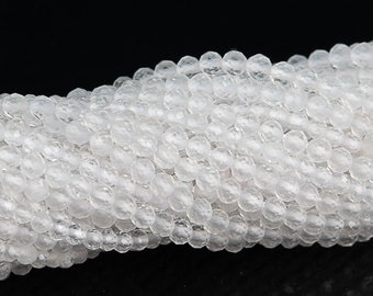2MM klarer Kristall Quarz Perlen Klasse AA Echter natürlicher Edelstein Vollstrang facettierte runde lose Perlen 15 "Bulk Lot Optionen (110616-3200)